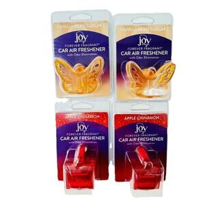 4 NEW Joy Mangano Forever Fragrant Car Air Freshener Apple Cinnamon Vanilla Bean